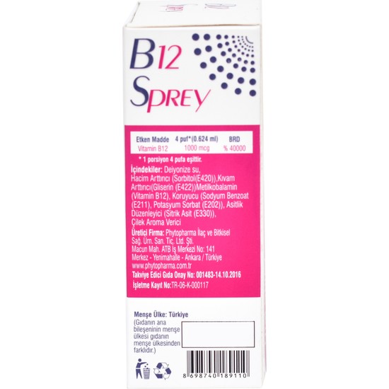 Phytodef D3 + K2 Sprey 25 ml & Vitamin B12 Sprey 25 ml Fiyatı