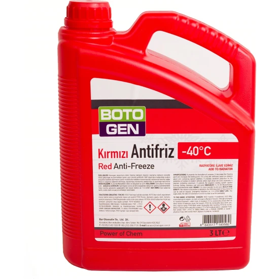 Botogen Kırmızı Antifiriz -40 (Üretim Yılı: 2022)