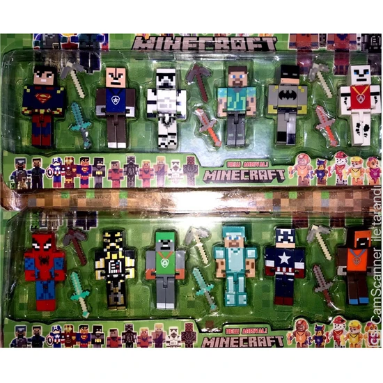 Duru Toys Minecraft 12 Figür 12 Aksesuar Toplam 24 Parça Set Oyuncak