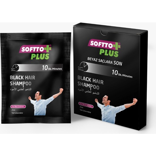 Softto Plus Anti White Hair Black Tonning 10 Minutes Shampoo Fiyatı
