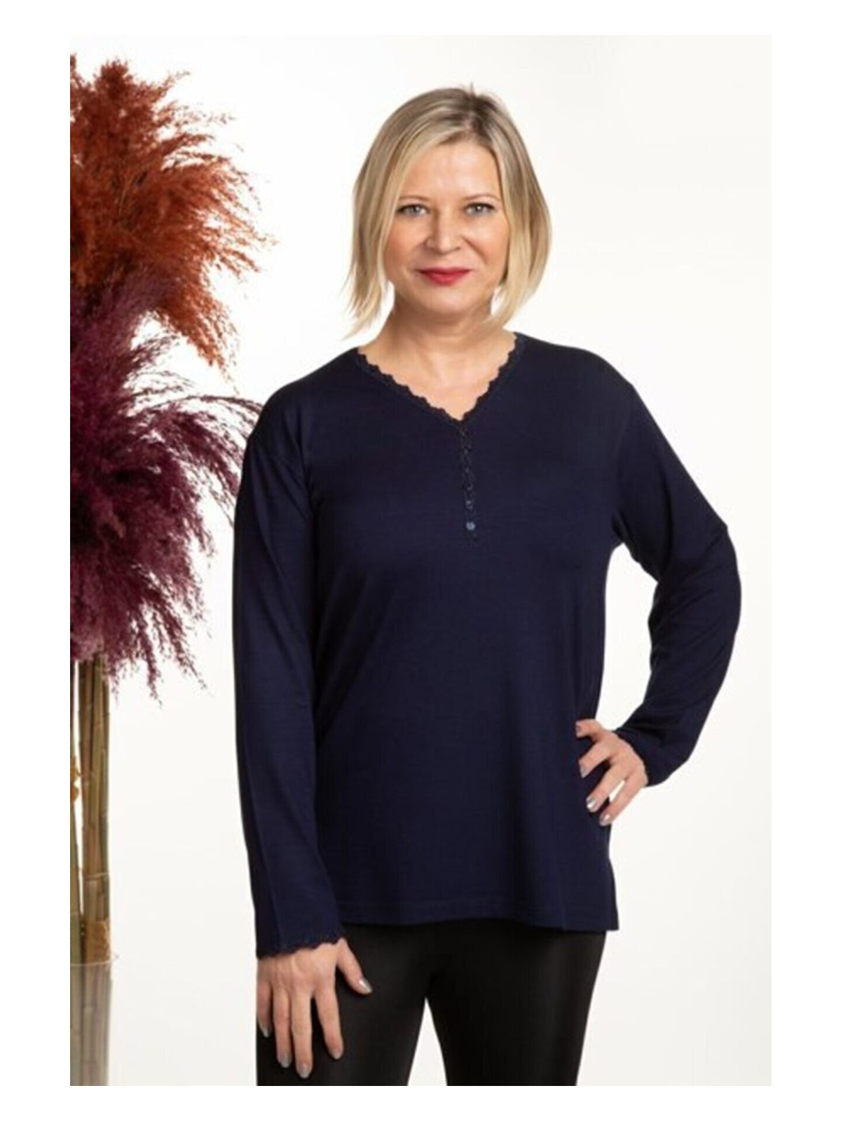 İklim Iklim Bayan V Yaka Anne Bluz - Görsel 5