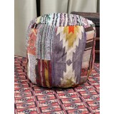 Antigues Of Anatolia NOSTALJİK KİLİM PUF ÖLÇÜ ÇAP 45 CM YÜKSEKLİK 42 CM