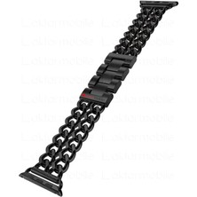 AktarMobile Apple Watch Ultra 49 mm Uyumlu Zincirli Metal Kordon Zincir Tasarım Kayış