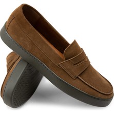 Deery Hakiki Süet Taba Rengi Loafer Erkek Ayakkabı