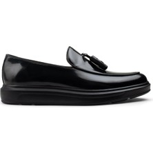 Deery Hakiki Deri Siyah Comfort Püsküllü Erkek Loafer