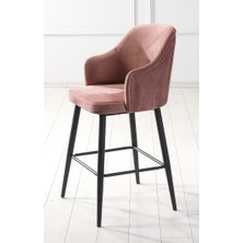 Pi Sandalye 2 Adet Perry 75 cm Ada Mutfak ve Bar Sandalyesi - Bar Taburesi - Babyface Kumaş - Metal Ayak