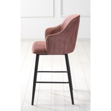 Pi Sandalye 2 Adet Perry 75 cm Ada Mutfak ve Bar Sandalyesi - Bar Taburesi - Babyface Kumaş - Metal Ayak