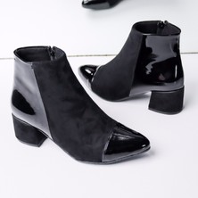 Nude Jame Siyah Süet Kadın Rugan Bot