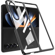 MobaxAksesuar Samsung Galaxy Z Fold 4 Kılıf Full Camlı Şeffaf Kapak