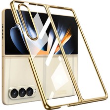 MobaxAksesuar Samsung Galaxy Z Fold 4 Kılıf Full Camlı Şeffaf Kapak