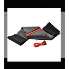 Gürler Oto Kılıf ve Aksesuar Fiat Linea ve Karbon Direksiyon Kılıfı Kırmızı Yüzüklü