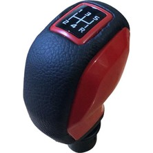 Moda Peugeot 308 Deri Kaplama Kırmızı Spor Vites Topuzu ve Körüğü