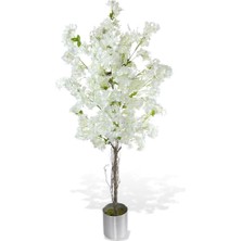 Nettenevime Yapay Beyaz Begonvil Ağacı 195*75CM Doğal Görünümlü Yapay Ağaç Aleminyum Paslanmaz Saksılı