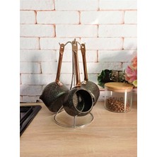 Oms 7220 Döküm Granit Askılı Lüx Cezve Takımı