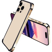 Universal Iphone 14 Pro Max Golden Için Alüminyum Alaşım Çerçeve Telefon Kılıfı