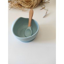 Gönül İşlerim Vakumlu Silikon Mama Seti(Kaymaz Mama Kasesi+Bambu Saplı Silikon Kaşık)