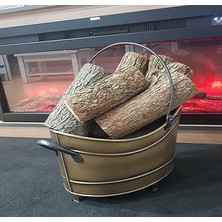 Kocher Şömine Odun Sepeti Kovası Eskitme Antik 45CM