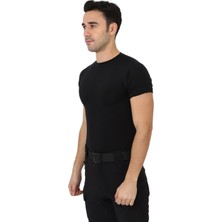 Asker Kolisi Erkek Siyah Microfiber T Shirt  Kısa Kol Micro Spor Outdoor T Shirt