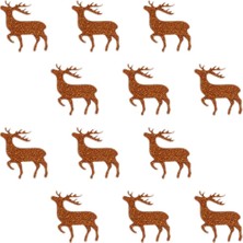 Roco Paper Co. Simli Eva Sticker Bakır Geyik Desenli 4cm 12’li Paket
