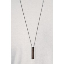 Kozen Unisex Erkek Siyah Kaplama Cubuk Kolye