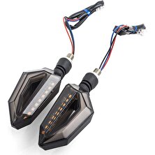 UniChrome Amerikan Park Modüllü Çift Renk Motosiklet Sinyal LED Takımı 12V Drl Universal-Sarı-Beyaz Aydınlatma