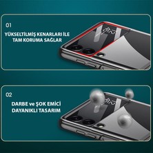 Dexmon Samsung Galaxy Z Flip 4 Kılıf Kamera Korumalı Metal Görünümlü Ultra Ince Katlanabilen Crieff Case