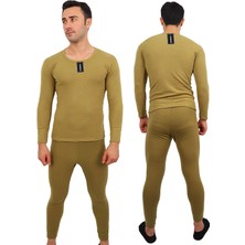 Kordak Termal İçlik Alt Üst Takım Haki Renkli %60 Polyester %35 Viscon %5 Elastan Erkek XL
