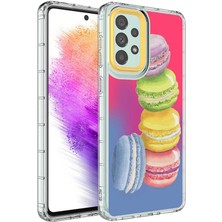 Kilifone - Galaxy A73 - Kılıf Sert Kamera Korumalı Desenli Korn Kapak