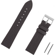 Saatse 22MM Koyu Kahverengi Hakiki Floter Deri Saat Kordonu Kayış