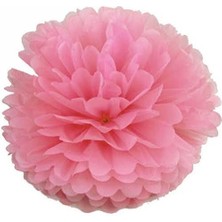 Fokul 5 Adet Pelur Kağıt Pembe Renkli Ponpon Çiçek Dekoratif Asma Süs