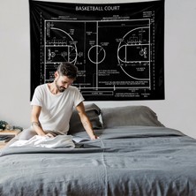 The Lucid Lab Basketball Court Chalkboard Duvar Örtüsü Basketbol Oda Dekorasyonu Çocuk Odası Duvar Dekorasyonu