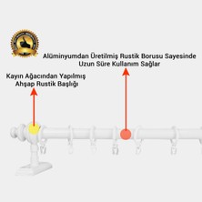 Genç Arzum Ahşap Rustik Perde Askısı -Raysız Rustik Borusu