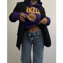 Pubblica Kadın Berkeley Baskılı Crop Mor Sweatshirt