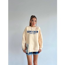 Pubblica Kadın Baskılı Şardonlu Krem Sweatshirt