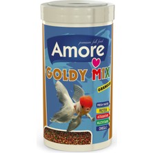 Amore Goldy Mix Granules Kutu Japon Balık Yemi ve Vitamini 250 ml