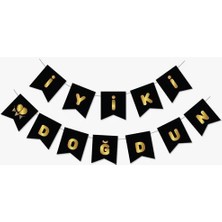 Çıtı Pıtı Store Iyi Ki Doğdun Yazısı Siyah Üzerine Gold