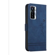 Wansheng Camon 17 Pro İçin Deri Telefon Kılıfı - Mavi (Yurt Dışından)