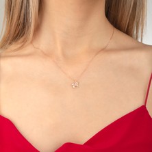 Ravza 925 Ayar Gümüş Taşlı Unicorn Kolye ( Rose )