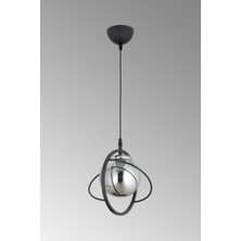 Esslight Urla Tekli Modern Füme Glop Camlı Sarkıt Avize