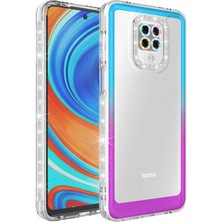 MTK Moveteck Xiaomi Redmi Note 9s Kılıf Kamera Lens Korumalı Parlak Simli ve Renkli Arkası Şeffaf Kapak