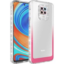 MTK Moveteck Xiaomi Redmi Note 9 Pro Kılıf Kamera Lens Korumalı Parlak Simli ve Renkli Arkası Şeffaf Kapak