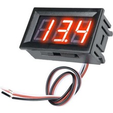Sanec 0.56 Inch Dijital Kırmızı Voltmetre 3 Kablolu 0-30V Panel Tip Özellikli Altın Renk