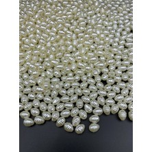 Hedef Bijuteri 25GR Krem Renk 10X7MM Lüks Kaplama Formsuz,şekilsiz Barok Yamuk Plastik Inci Boncuk #11 (~80 Adet)