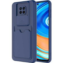 Kip GSM Xiaomi Redmi Note 9 Pro Kılıf ​sürgülü Kamera Korumalı Kartlık Bölmeli Silikon Kapak