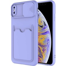 Kip GSM Apple iPhone Xs Max 6.5 Kılıf ​sürgülü Kamera Korumalı Kartlık Bölmeli Silikon Kapak