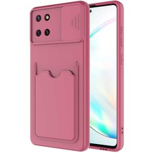 Kip GSM Samsung Galaxy A81 (Note 10 Lite) Kılıf ​sürgülü Kamera Korumalı Kartlık Bölmeli Silikon Kapak