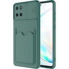 Kip GSM Samsung Galaxy A81 (Note 10 Lite) Kılıf ​sürgülü Kamera Korumalı Kartlık Bölmeli Silikon Kapak