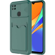 Kip GSM Xiaomi Redmi 9c Kılıf ​sürgülü Kamera Korumalı Kartlık Bölmeli Silikon Kapak