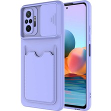 Kip GSM Xiaomi Redmi Note 10 Pro Kılıf ​sürgülü Kamera Korumalı Kartlık Bölmeli Silikon Kapak