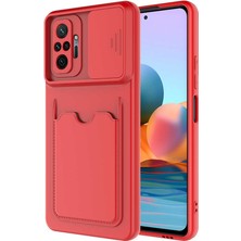 Kip GSM Xiaomi Redmi Note 10 Pro Kılıf ​sürgülü Kamera Korumalı Kartlık Bölmeli Silikon Kapak